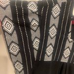 Aztec Print Tunic Black & White Embroidered Midi Dress. 2797 Size XL Photo 6