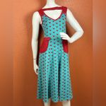 Voodoo Vixen Heart Patterned Dress with Red Accents Size Small. E73 Blue Photo 6