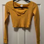 TNA Waffle Scoopneck Long‎ Sleeve Yellow Size XS Photo 0