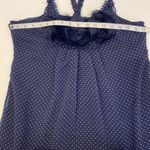 Blue Bird Polka Dot Sheer Dress Floral Appliqué Halter Midi Shift Dress Sz S Jun Photo 8