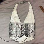White Fox Boutique Small Serpentine PU Bustier Snake, Crop Halter Tank Top Photo 7