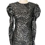 Bebe sequined puffy sleeve open back dress Photo 5