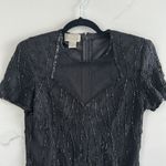 Allyson Whitmore Black Vintage 80s Beaded/Sequins Dress 100% Silk Size M… Size M Photo 1