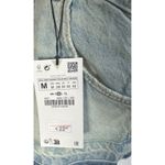 ZARA  Denim Crop Top Light Wash Jean Bustier Tank Raw Hem Size M NWT Y2K Style Photo 4