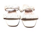 LEWIT Italian Leather Ruched Sandal Cream Sz 40 White Photo 2