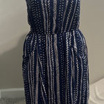 CAbi  #5048 Navy White‎ Printed Margherita Midi Sun Dress Size M 100% viscose Photo 0