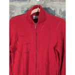 Spa By Chico's‎ Sweatshirt Woman's Small Red Beaded Stripes Full Zip Athletic Photo 2