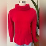Vintage Red Angora‎ Wool Turtleneck Sweater office preppy medium Photo 6