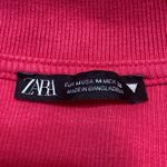 ZARA  Pink Rib Knit Collar V-neck Short Sleeve Mini Bodycon Sweater Dress Size M Photo 2