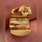 New 18k Yellow Gold Half Hoop Chunky Earrings, Bold, Bubble, Cloud Photo 4