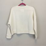 Madewell Embroidered Logo MWL Betterterry Crop Crewneck Sweatshirt Ivory Size M Photo 5