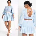 Eloquii NEW‎  Baby Blue Textured Cotton Easy Day Dress, size 18 Photo 2