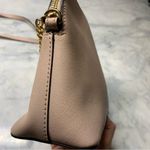 Michael Kors  Pale Pink Leather Domed Satchel Handbag Crossbody Gold Chain Photo 6