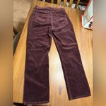 Loft Deep Burgundy Corduroy Straight Leg Photo 1