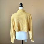 Forever 21  | Mustard Yellow Cropped Knit Sweater Sz L Photo 3