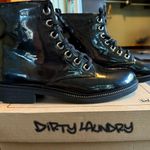 Dirty Laundry  Glossy Black Combat Boots Photo 2