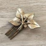 Vintage Gold Tone Hair Comb Photo 0