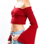 Better Be Red Bell sleeves crop top NEW Photo 2