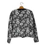 Cynthia Rowley  Sweater Women‎ Medium Black White Knit Floral Print Cardigan Photo 1