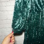 Motherhood Maternity NWT Crushed Velvet Empire Waist Dress Green 3/4 Sleeve SZ M Photo 10