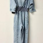 Retrofête NWT Retrofete Ellis Short Sleeve Tapered Leg Denim Jumpsuit Este Women's Size M Photo 2