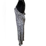 A New Day Black White Leopard Print Silky Sultry Luxe Classy Midi Slip Dress Photo 3