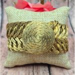 None Vintage Rare Gold Tone Woven Wrap Jewelry Set Lay Flat Collar Necklace Bracelet Photo 7