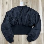 Missguided NEW  Corset Elastic Crop Bomber Coat Jacket Black Women’s 2 Photo 2