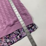 The Limited  Womens Medium Lilac Cable Knit Sweater With Floral Hem Photo 6