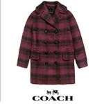 Coach Cranberry Wool Pea Coat Photo 1