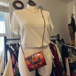 Vintage Patchwork Genuine Leather India Made Square Small Crossbody Bag Tan Photo 7