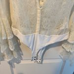 Jonathan Simkhai White Lace Bodysuit Long Sleeve Top | S Photo 2