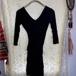 James Perse NWOT Black Long Sleeve bodycon mini Dress ruched sides sz 0 XS Photo 6