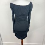 Omai Black Long Sleeve‎ Off Shoulder Ruched Bodycon Dress Date night Party LBD Size L Photo 5
