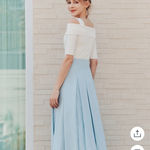 Korean Fashion: Zero Street Lynn Pleats Long Skirt Blue Size M Photo 8