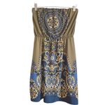 Maurice's  Olive Green Strapless Mini Dress small bohemian boho-chic aesthetic. Photo 7