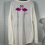 Crown & Ivy  White Flamingo Long Sleeve Sweatshirt Size Large NWT Photo 4
