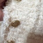 Love Shack Fancy NWT Vermont Tweed Woven Beige Jacket Sz 12 Photo 4