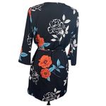 Forever 21  Floral Print kimono-style Wrap Dress in black with red size S Photo 2