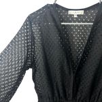 IRO Black Gleda Polka Dot Burnout Sheer Perforated Eyelet Jumpsuit Womens 38 Photo 8