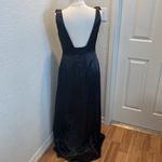 Belsoie Black Satin Maxi Bridesmaid Dress EUC Sz 14 Sleeveless Polyester Photo 4