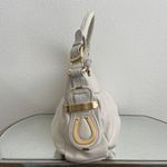 B Makowsky B. MAKOWSKY Ivory White Supple Pebbled Leather Slouchy Hobo Shoulder Bag Purse Photo 4