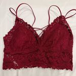 PINK - Victoria's Secret Victoria’s Secret VS PINK dark red floral lace Bralette Photo 0