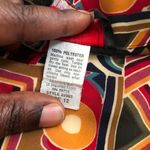 Notations 90s Vintage  Brown red tribal patchwork pattern button up down casual streetwear shirt short sleeve- Photo 3