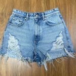 ZARA High Rise Blue Distressed Denim Light Blue Sz 4 Photo 0