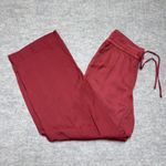 Loft  XS Wide Leg Drawstring Casual Pants Womens Burnt Orange Elastic Waist Silky Photo 4