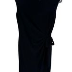 Chetta B Black Cap Sleeve Round Neck Faux Wrap Knee Length Jersey Knit Dress 6 Photo 0