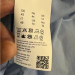 Boss Midi Dress Blue Stretch Twill Wide Crossover Straps Ruffle Skirt size 10 Photo 9