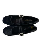 Juicy Couture NEW  Velvety Black Mary Janes Flats Pearl Buckle Photo 3