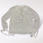 Derek Lam 10 Crosby Cream/Gold Silk Metallic Tie-Sleeve Top Size 4 Photo 4